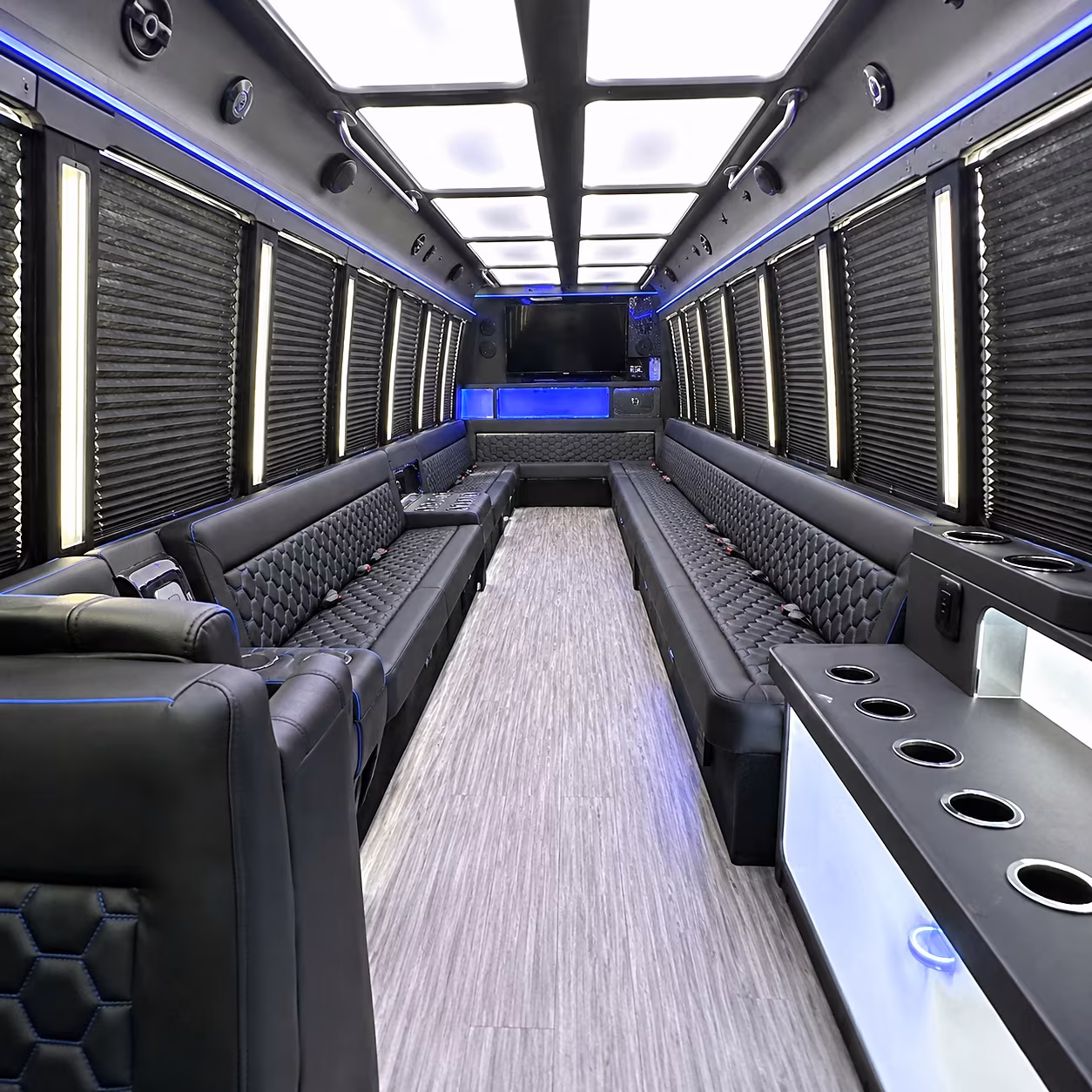 chino party bus rental interior